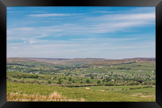 Over to the Hudes Hope  from the Kelton Road, Teesdale Framed Print by Richard Laidler