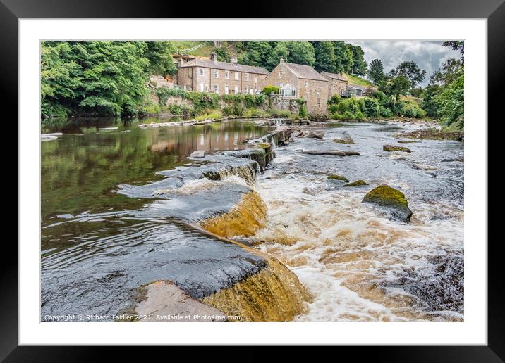 Demesnes Mill and River Tees, Barnard Castle Framed Mounted Print by Richard Laidler