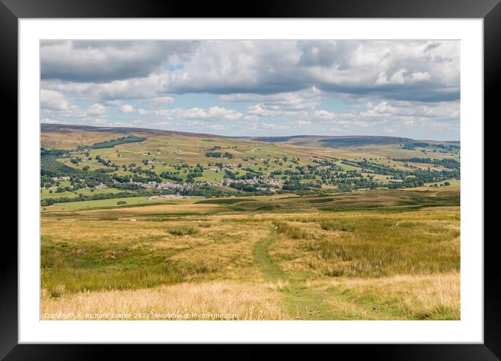 The Pennine Way down to Middleton in Teesdale Framed Mounted Print by Richard Laidler