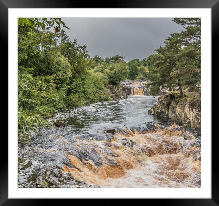 Low Force Waterfall, Teesdale, in Late Summer Framed Mounted Print by Richard Laidler