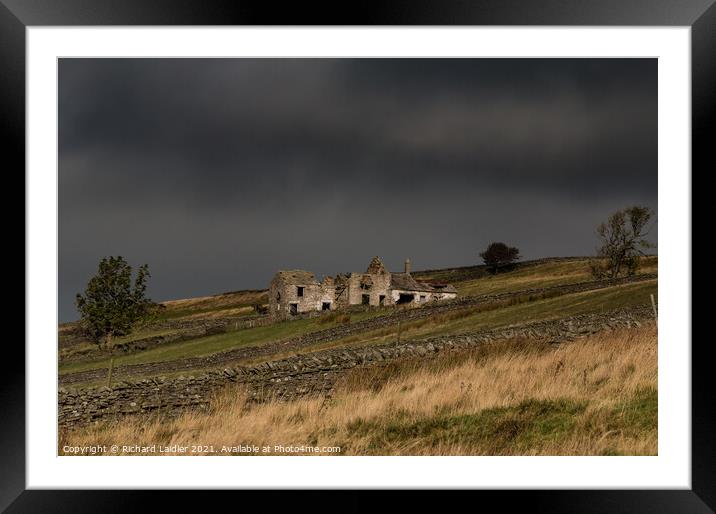 The abandoned and derelict High Stonygill Farm, Teesdale Framed Mounted Print by Richard Laidler