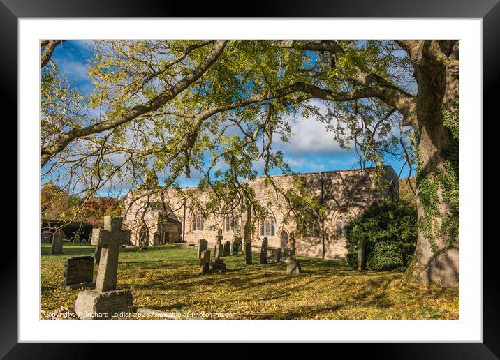 Autumn at St Marys Parish Church, Wycliffe, Teesdale Framed Mounted Print by Richard Laidler