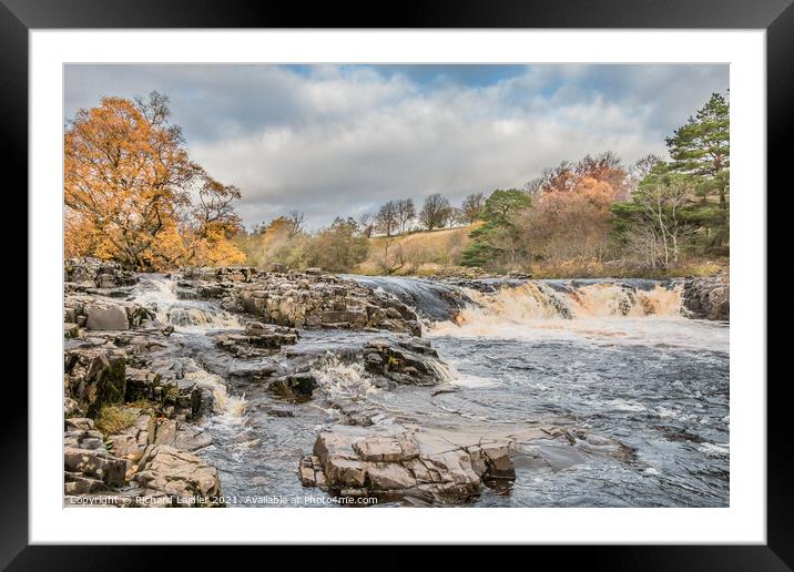 Autumn Brightness at Low Force Waterfall, Teesdale (2) Framed Mounted Print by Richard Laidler