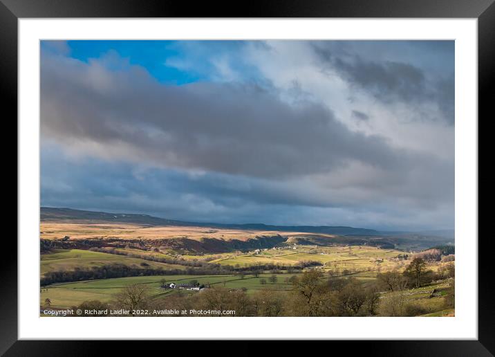 Winter Sun and Sky at Holwick, Teesdale Framed Mounted Print by Richard Laidler