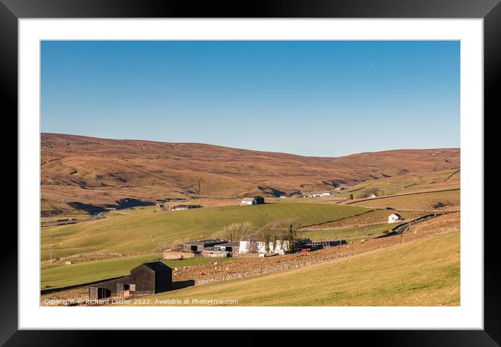 Harwood Farms in Winter Sun Framed Mounted Print by Richard Laidler