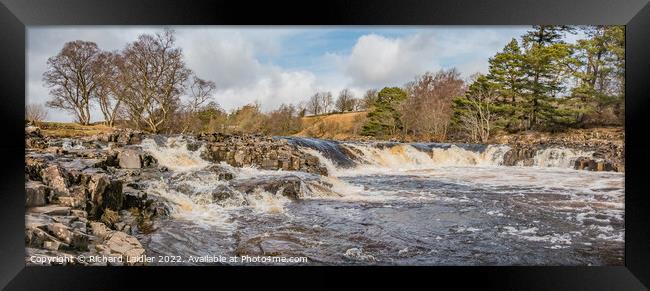 Low Force Waterfall Teesdale Horseshoe Panorama Framed Print by Richard Laidler