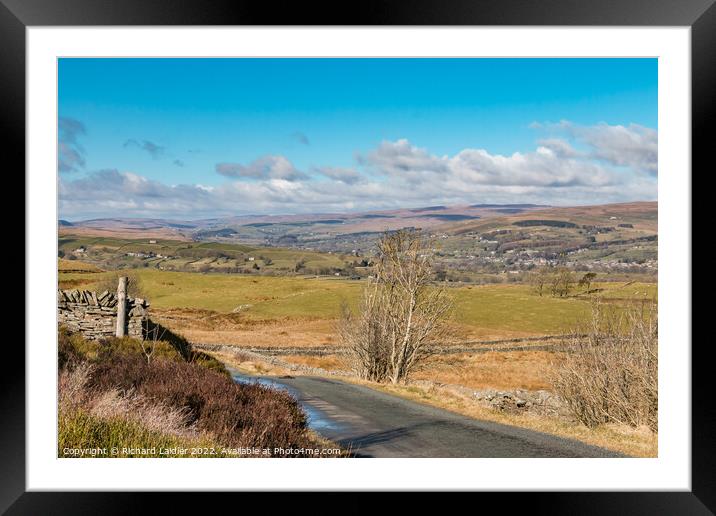 Middleton and Upper Teesdale from Bail Hill Framed Mounted Print by Richard Laidler