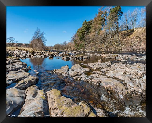 River Tees upstream from Low Force Framed Print by Richard Laidler