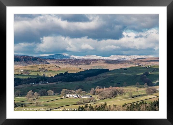 Three Pennine Peaks from Stable Edge, Teesdale Framed Mounted Print by Richard Laidler