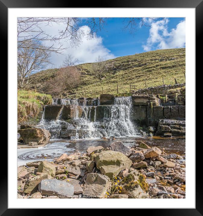 Ettersgill Waterfall in Spring Sun Framed Mounted Print by Richard Laidler