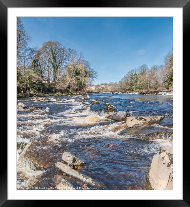 Early Spring Morning on the River Tees at Barnard Castle  Framed Mounted Print by Richard Laidler