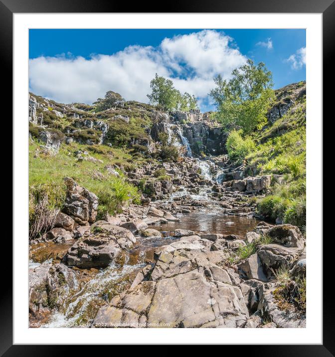 Blea Beck Force Waterfall, Teesdale Framed Mounted Print by Richard Laidler