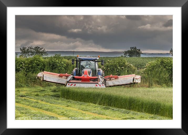 Silage Cutting at Wycliffe Jun 2022 (2) Framed Mounted Print by Richard Laidler