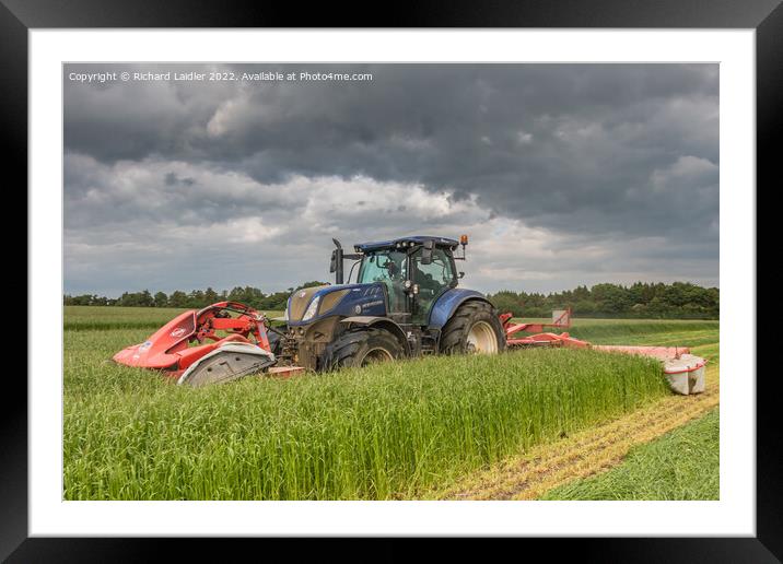 Silage Cutting at Wycliffe Jun 2022 (4) Framed Mounted Print by Richard Laidler
