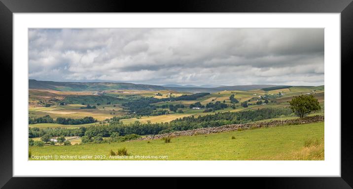 Sunshine and Shadows on Upper Teesdale Panoraama Framed Mounted Print by Richard Laidler