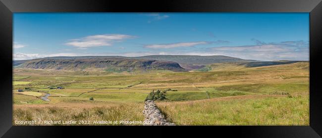 Cronkley Scar and Mickle Fell Panorama Framed Print by Richard Laidler