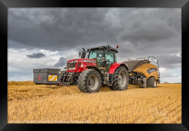 Baling at Van Farm Aug 2022 (1) Framed Print by Richard Laidler