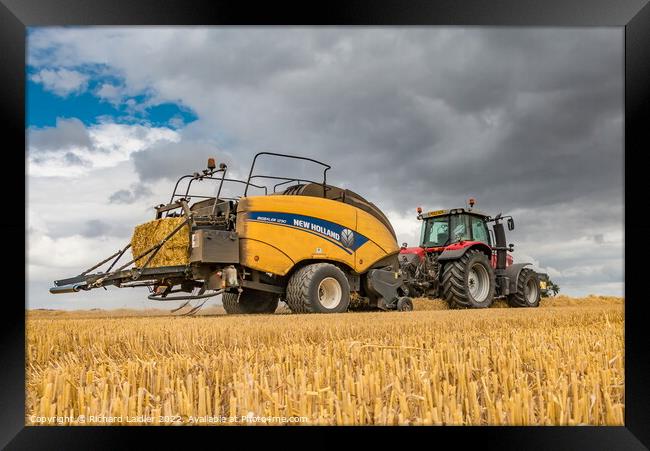 Baling at Van Farm Aug 2022 (2) Framed Print by Richard Laidler