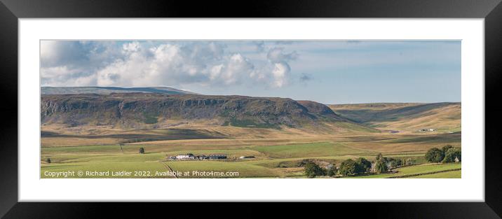 Cronkley Scar to Widdybank, Teesdale Panorama Framed Mounted Print by Richard Laidler