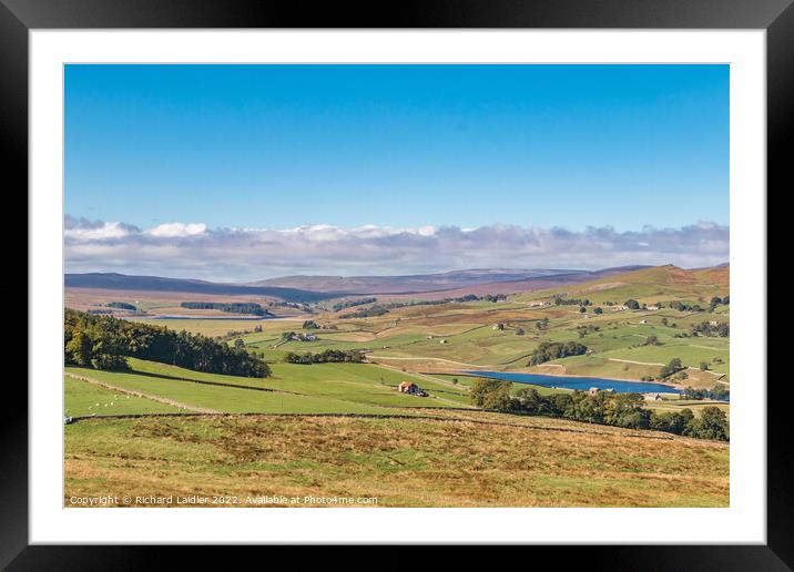 Selset and Grassholme, Lunedale,  from Harker Hill Framed Mounted Print by Richard Laidler
