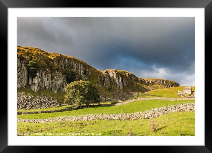Holwick Scar Sunshine and Shadows Framed Mounted Print by Richard Laidler