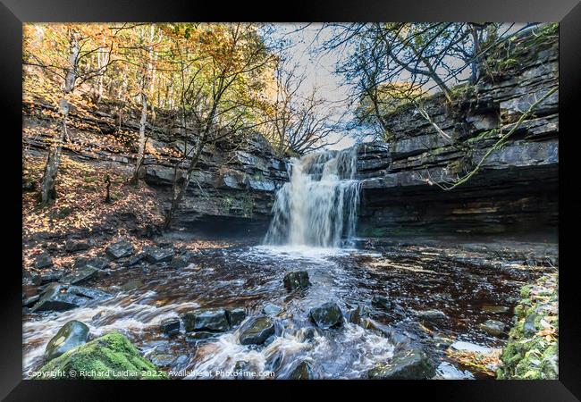 Autumn at Summerhill Force Waterfall, Teesdale Framed Print by Richard Laidler