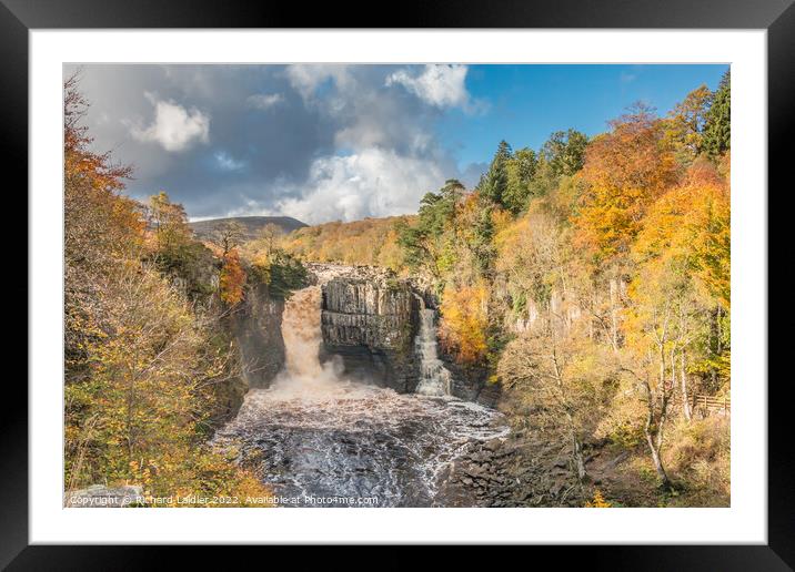 Autumn Splendour at High Force Waterfall, Teesdale Framed Mounted Print by Richard Laidler