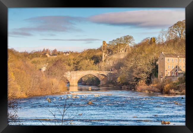 Winter Morning on the Tees at Barnard Castle, Teesdale Framed Print by Richard Laidler