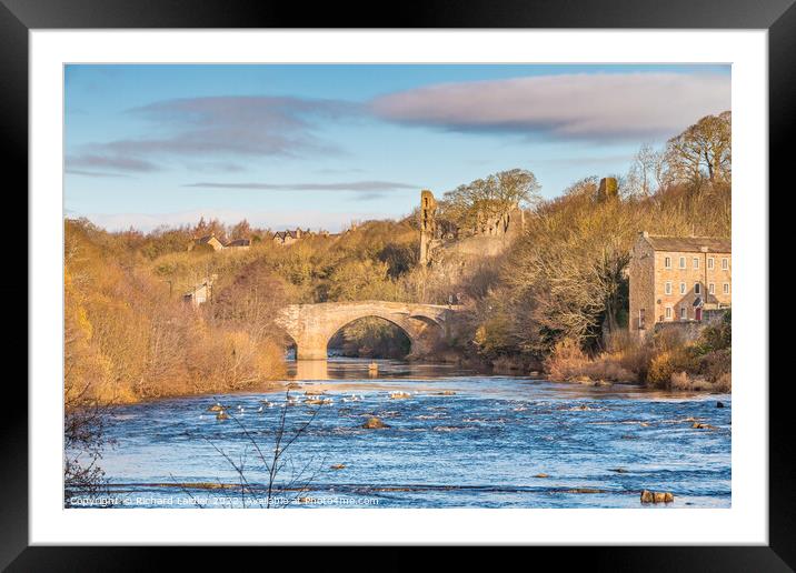 Winter Morning on the Tees at Barnard Castle, Teesdale Framed Mounted Print by Richard Laidler
