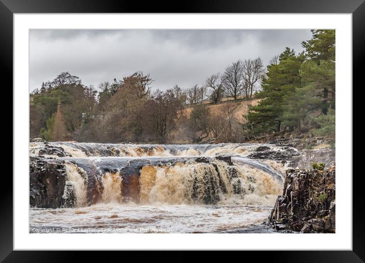 Low Force Waterfall in Spate Framed Mounted Print by Richard Laidler