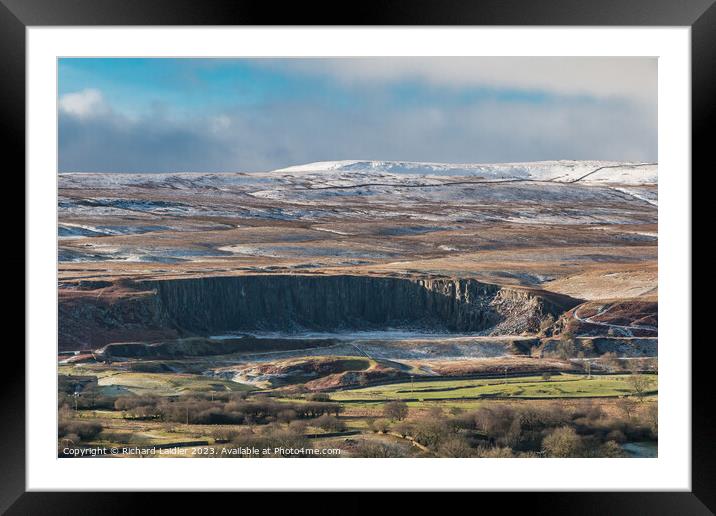 A Wintry Crossthwaite Quarry from Middle Side, Teesdale Framed Mounted Print by Richard Laidler