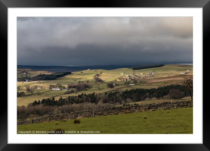 Ettersgill from Stable Edge in Dramatic Light Framed Mounted Print by Richard Laidler