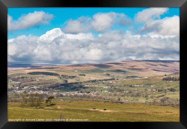 Middleton in Teesdale from Bail Hill Mar 2023 (2) Framed Print by Richard Laidler