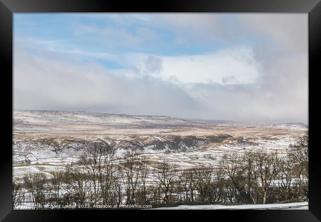 Holwick from Middle Side in Patchy Snow Framed Print by Richard Laidler