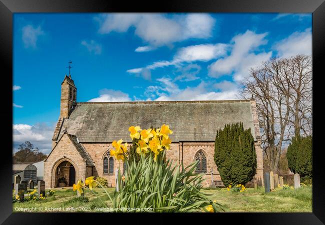 St Marys Parish Church, Hutton Magna, Teesdale in Spring Framed Print by Richard Laidler