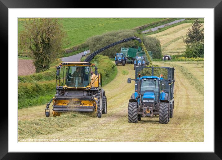 Silage Making Near Ovington (1) Framed Mounted Print by Richard Laidler