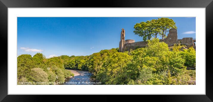 Barnard Castle from County Bridge Panorama Framed Mounted Print by Richard Laidler