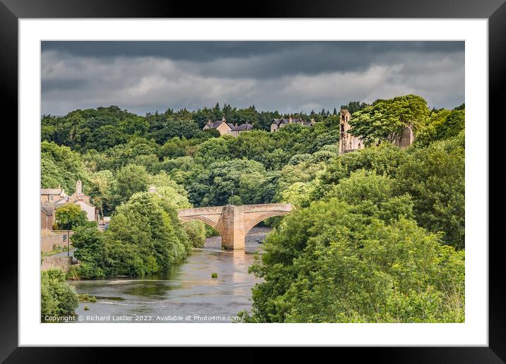 County Bridge and Castle Ruins Barnard Castle, Teesdale Framed Mounted Print by Richard Laidler