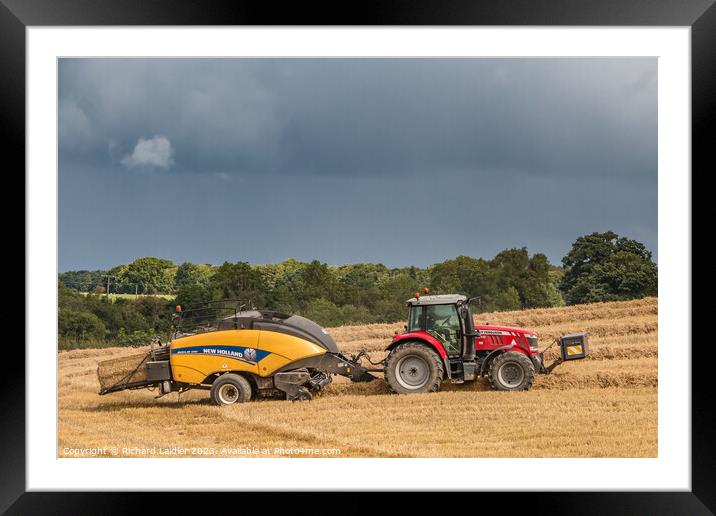 Wheat Harvest at Wycliffe Aug 2023 (6) Framed Mounted Print by Richard Laidler