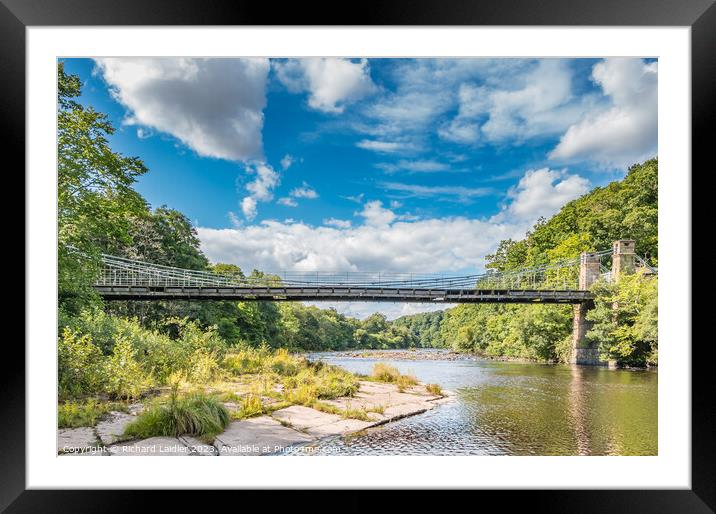 Whorlton Bridge, Teesdale from Downstream Framed Mounted Print by Richard Laidler