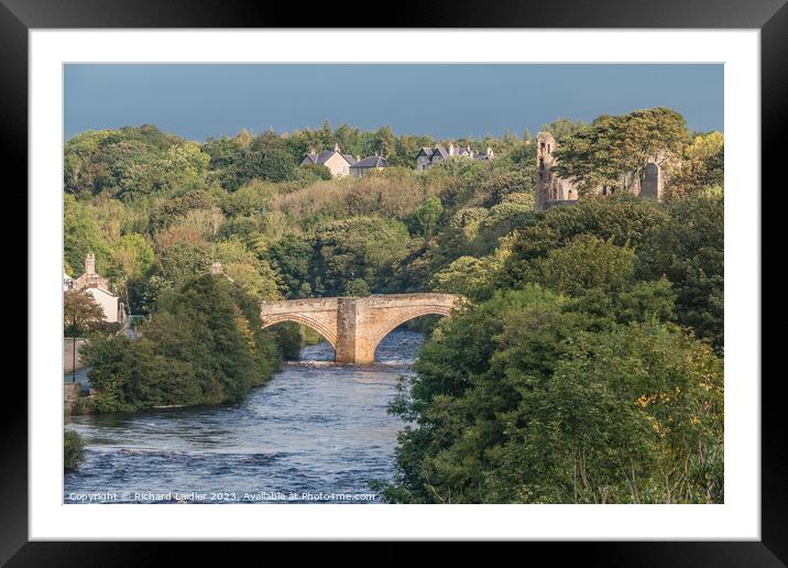 County Bridge and Castle in Watery Sunshine Framed Mounted Print by Richard Laidler