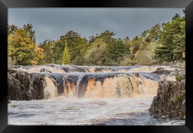 Low Force Waterfall in Spate after Storm Babet October 2023 Framed Print by Richard Laidler