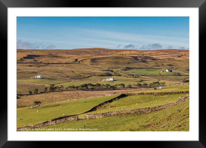 Three Harwood Farmsteads Framed Mounted Print by Richard Laidler