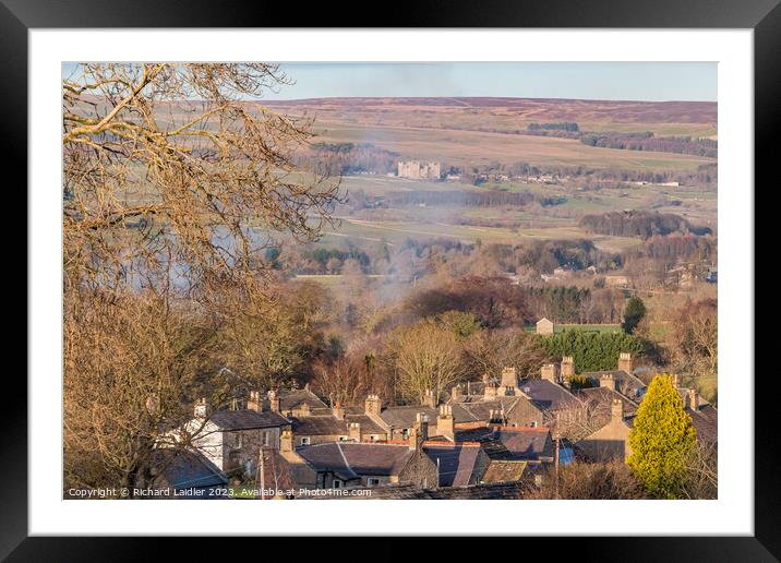 Autumn Light on West Burton and Castle Bolton, Wensleydale Framed Mounted Print by Richard Laidler