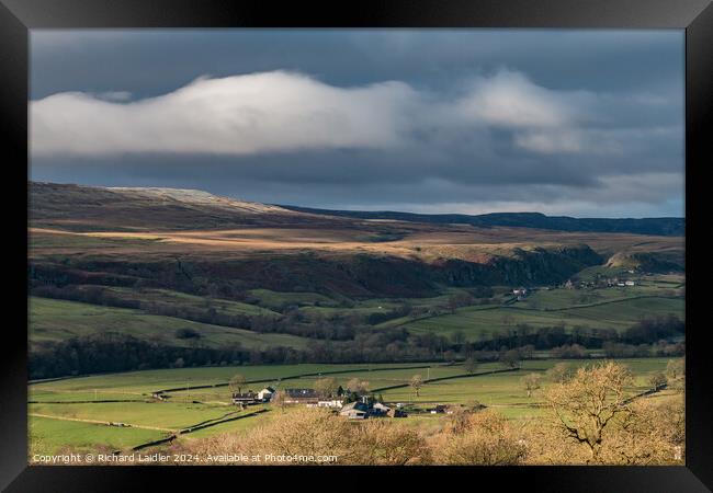 Winter Sun on Low Houses Farm, Teesdale Framed Print by Richard Laidler