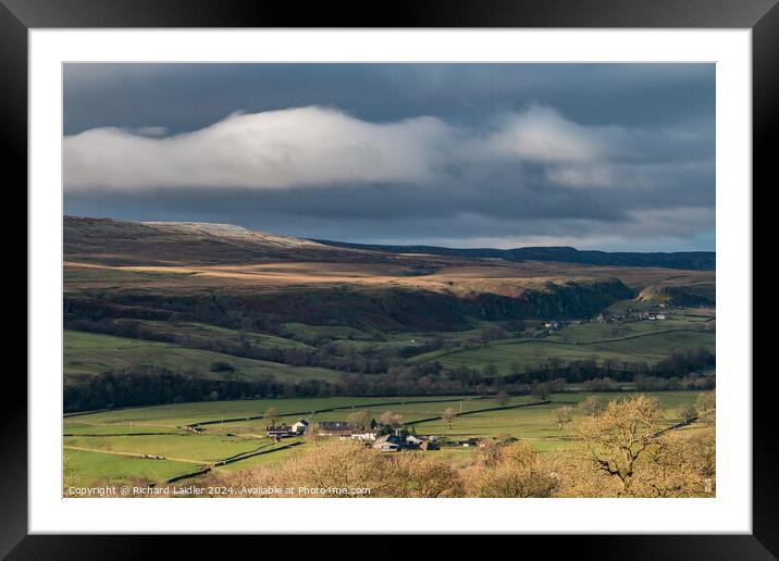 Winter Sun on Low Houses Farm, Teesdale Framed Mounted Print by Richard Laidler