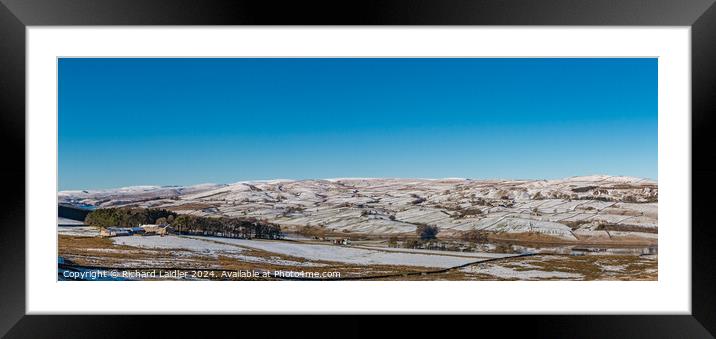 Lunedale Winter Panorama Framed Mounted Print by Richard Laidler
