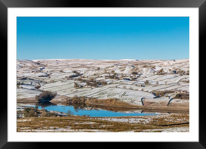 Snowy Thringarth, Lunedale Framed Mounted Print by Richard Laidler