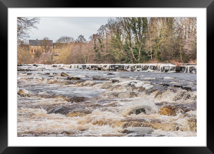 Iced Tees at Demesnes Mill, Barnard Castle (1) Framed Mounted Print by Richard Laidler