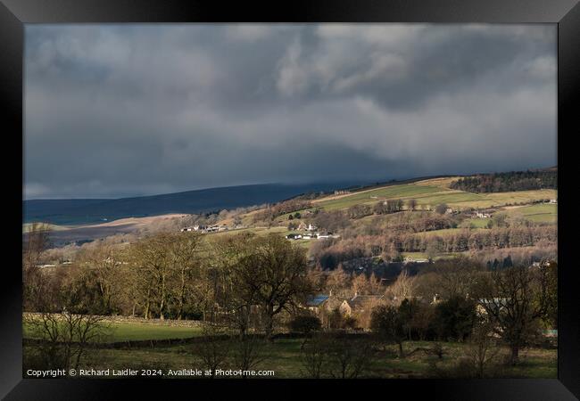 Winter Sun on Middle Side, Teesdale Framed Print by Richard Laidler